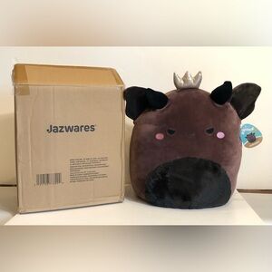 Squishmallow Ambergris Burgundy Goblin King, Brown/Black, 16”